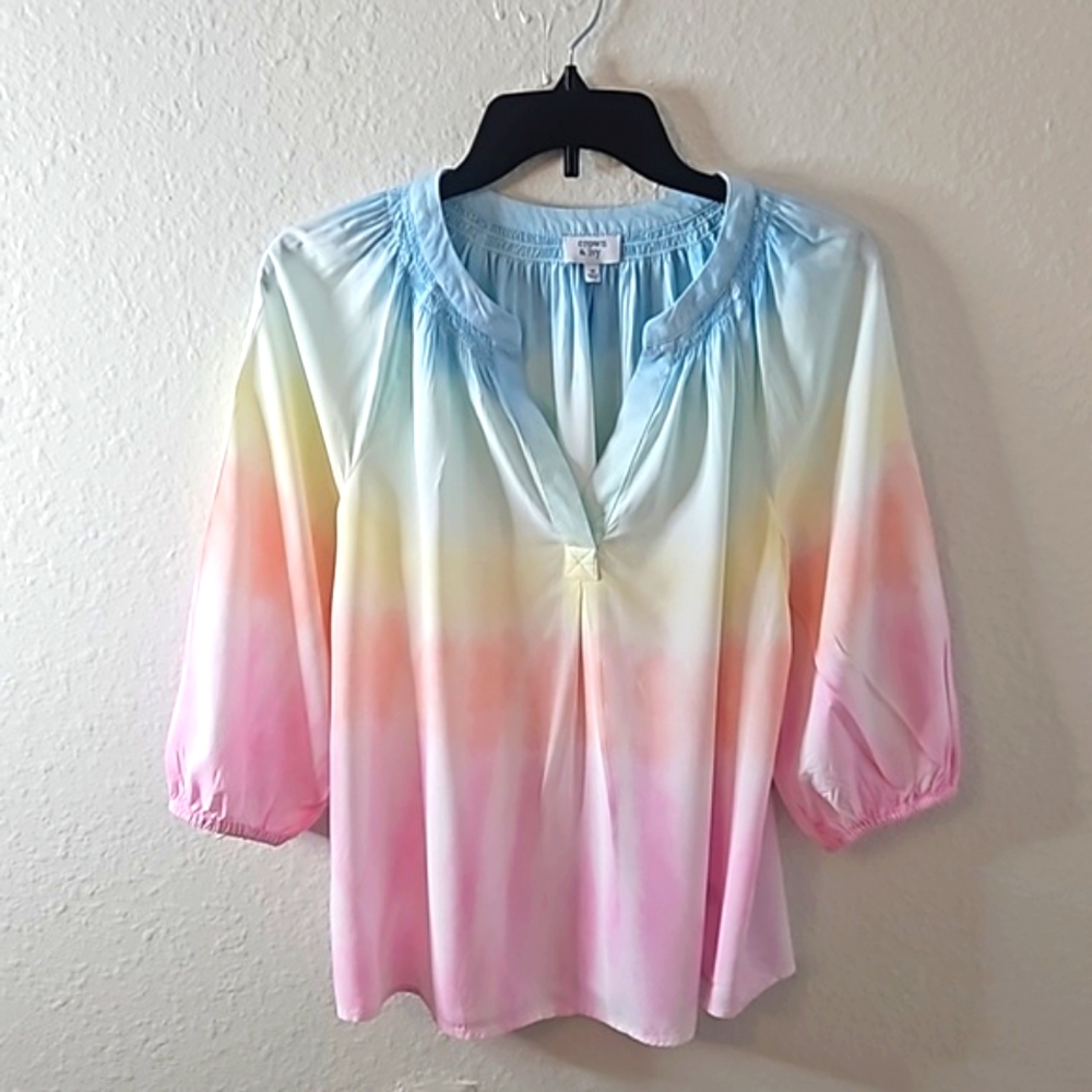 Women's Crown & Ivy Blouse. Beautiful Pastel Colors In A Size Med. - Picture 7 of 9